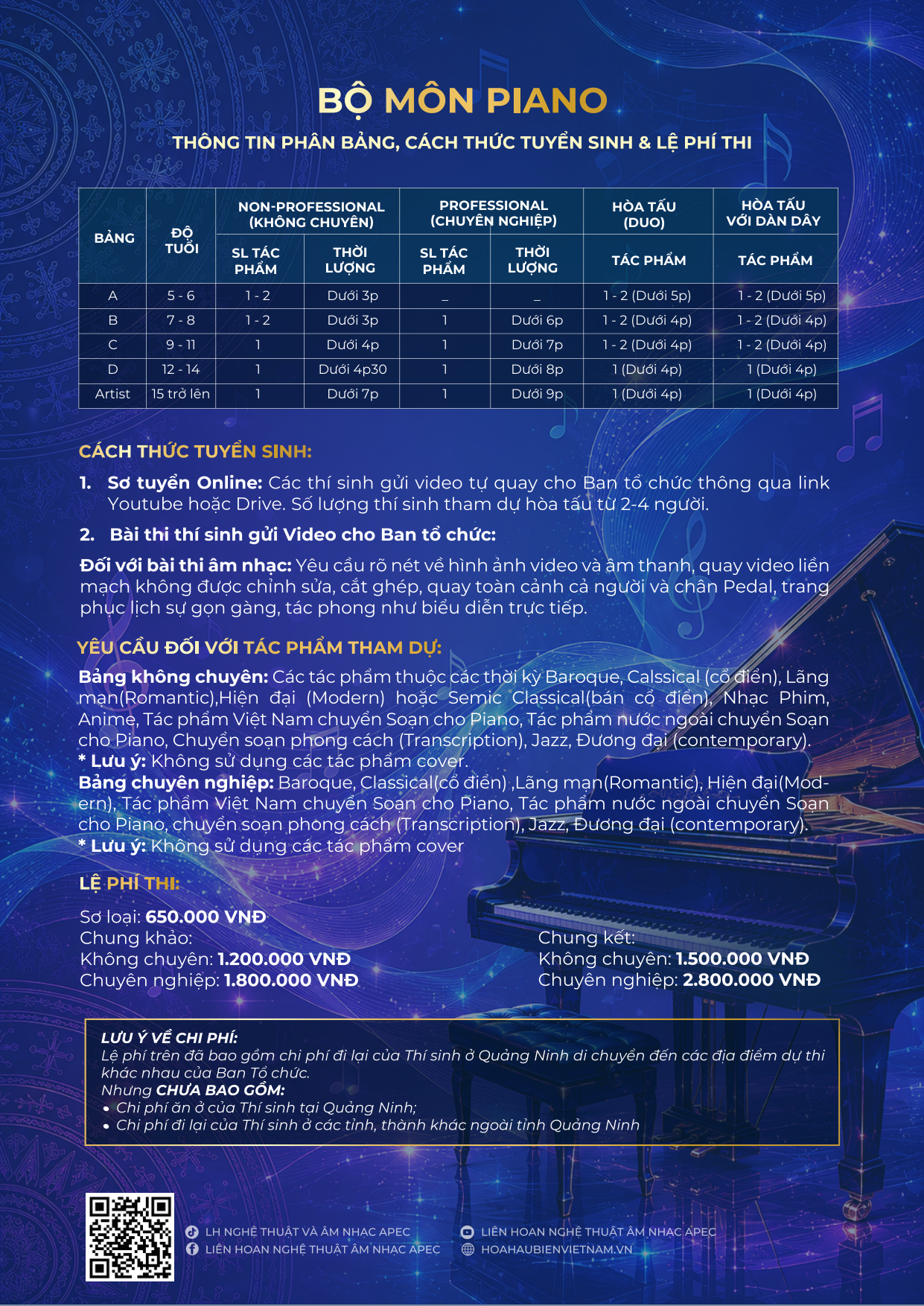 Thể lệ Piano